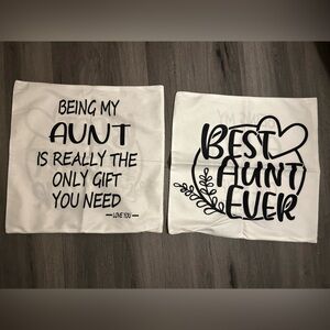 Best Aunt Ever 2- Throw Pillow covers,18x18,black cute and funny gift for Aunts